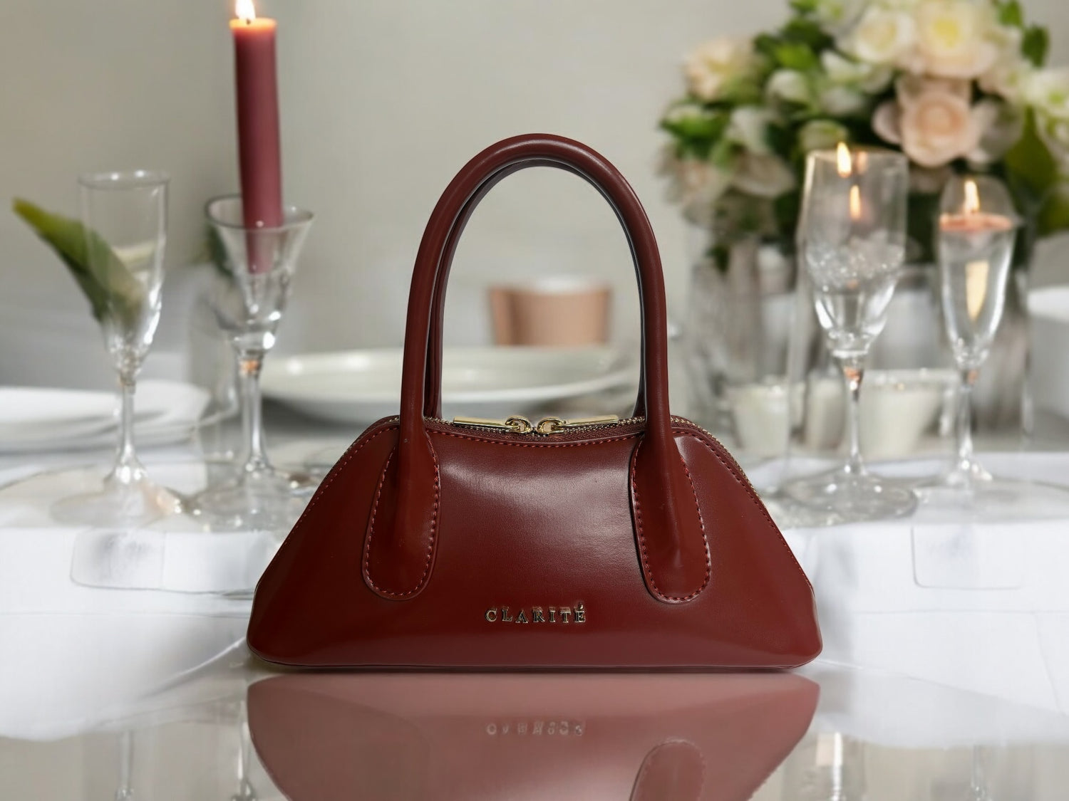 clariteminihandbagsmallrubyredEveningbagstatementgolddetailingvintagedetailformalcocktail